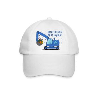 Gravemaskin Gratulerer med dagen 6 - Baseballkappe - Weiß/Weiß - Vorne
