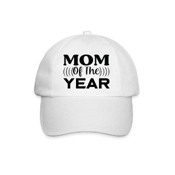 Mom of the Year - Baseballkappe - Weiß/Weiß - Vorne
