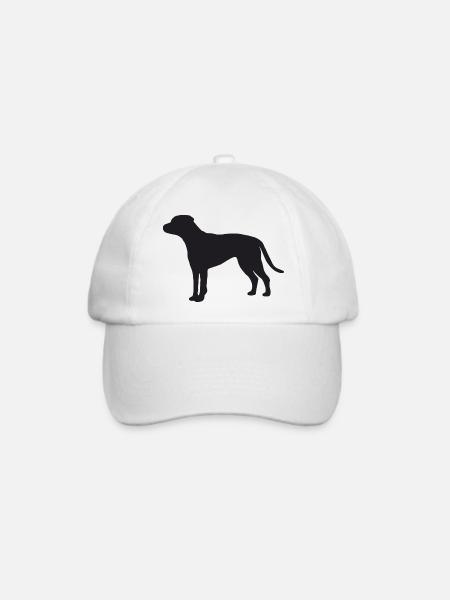 American Staffordshire Terrier Silhouette - Baseballkappe - Weiß/Weiß