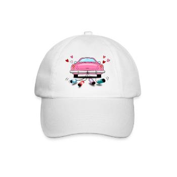 Hochzeitsauto rosa Hochzeit - Baseballkappe - Weiß/Weiß - Vorne