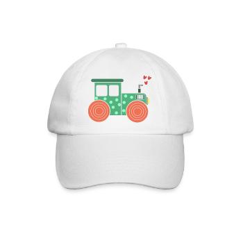 Kraftfahrzeug Ackerbau Herz Traktor Biobauer Feld - Baseballkappe - Weiß/Weiß - Vorne