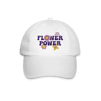 Flower Power - Baseballkappe - Weiß/Weiß - Vorne