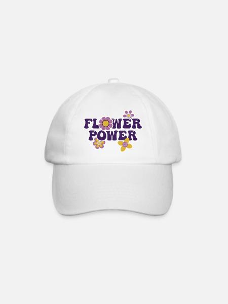 Flower Power - Baseballkappe - Weiß/Weiß