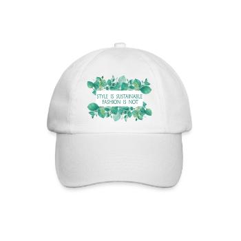 Style is sustainable fashion not - Baseballkappe - Weiß/Weiß - Vorne