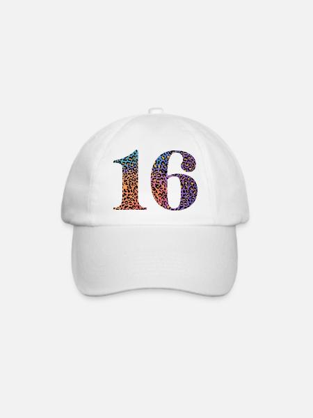16. Geburtstag Leopard - Baseballkappe - Weiß/Weiß
