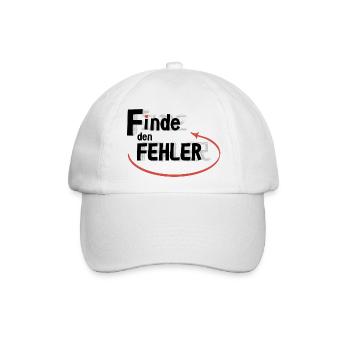 Finde den Fehler - Baseballkappe - Weiß/Weiß - Vorne