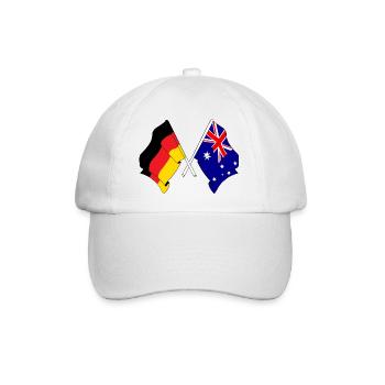 Flagge von Deutschland und Flagge Australien - Baseballkappe - Weiß/Weiß - Vorne
