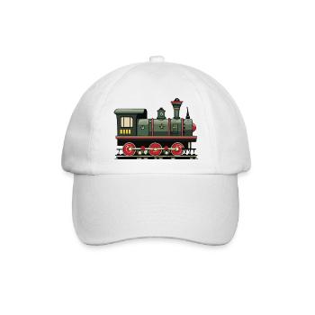 Dampflokomotive - Baseballkappe - Weiß/Weiß - Vorne