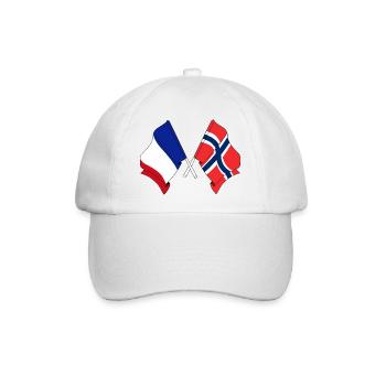 Flagge von Frankreich und Flagge Norwegen - Baseballkappe - Weiß/Weiß - Vorne