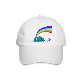 Regenbogen Wal - Baseballkappe - Weiß/Weiß - Vorne