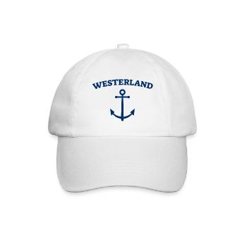 Westerland - Sylt - Nordsee - Anker - Möwe - Insel - Baseballkappe - Weiß/Weiß - Vorne