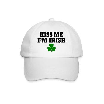 kiss me im irish - Baseballkappe - Weiß/Weiß - Vorne