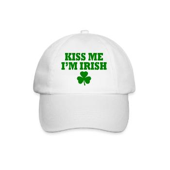 Kiss me im irish - Baseballkappe - Weiß/Weiß - Vorne