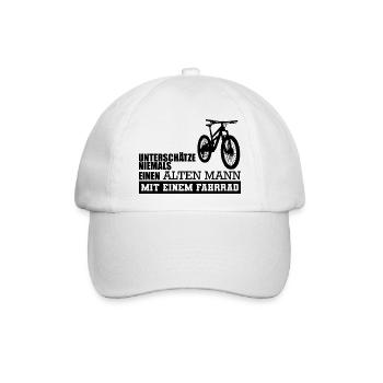 Lustiger Fahrrad Spruch - Baseballkappe - Weiß/Weiß - Vorne