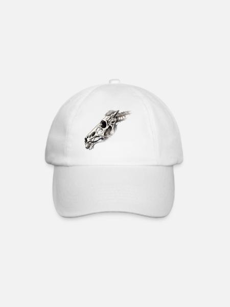 Pferd Skull - Baseballkappe - Weiß/Weiß