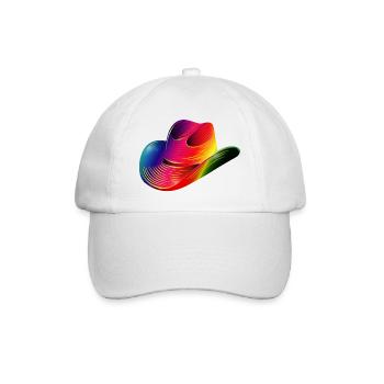 Cowboyhut,Westernhut in Regenbogen Farben - Baseballkappe - Weiß/Weiß - Vorne