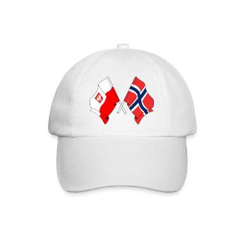 Flagge Polen und Flagge Norwegen - Baseballkappe - Weiß/Weiß - Vorne