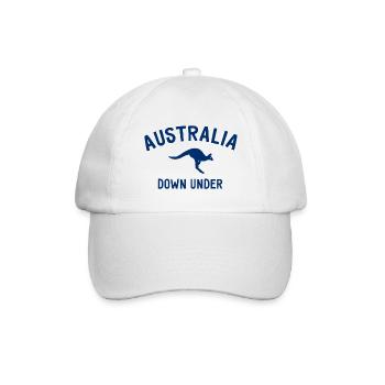 Australia - Down Under - Australien - Känguru - Baseballkappe - Weiß/Weiß - Vorne