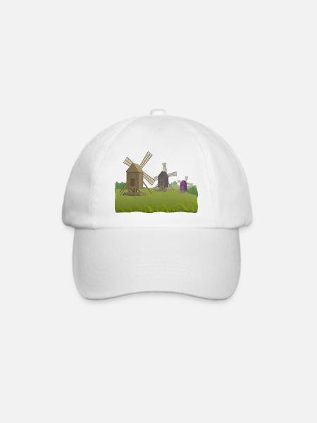Windmühlen - Baseballkappe - Weiß/Weiß
