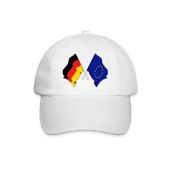 Flagge Deutschland, Europa - Baseballkappe - Weiß/Weiß - Vorne