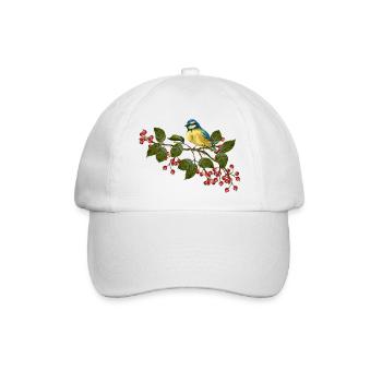 Bunter Vogel - Baseballkappe - Weiß/Weiß - Vorne