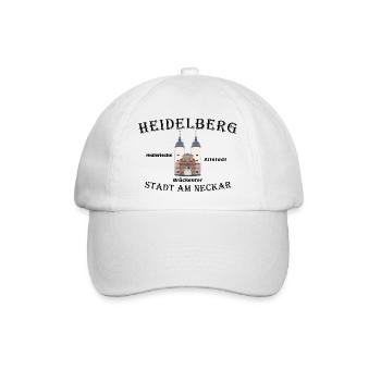 Heidelberg Brückentor, Zeichnung, Deutschland - Baseballkappe - Weiß/Weiß - Vorne