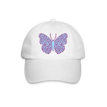 Dekorativer Schmetterling - Baseballkappe - Weiß/Weiß - Vorne