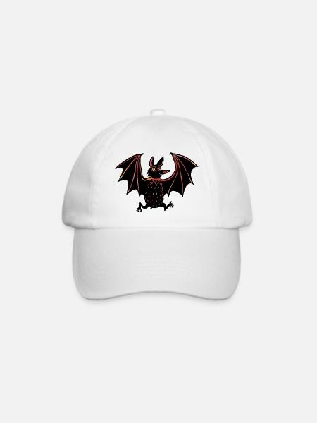 Flitzende Fledermaus - Baseballkappe - Weiß/Weiß