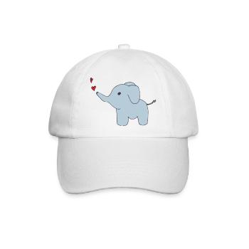 elefant sprüht herzen - Baseballkappe - Weiß/Weiß - Vorne
