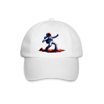 Roter Planet Weltraum-Astronaut - Baseballkappe - Weiß/Weiß - Vorne