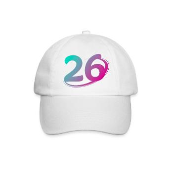 Nummer 26 mehrfarbig - Baseballkappe - Weiß/Weiß - Vorne
