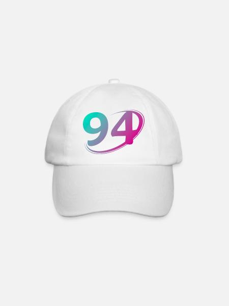 Nummer 94 mehrfarbig - Baseballkappe - Weiß/Weiß