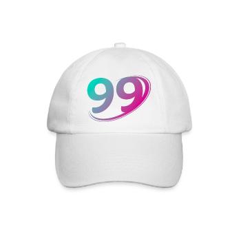 Nummer 99 mehrfarbig - Baseballkappe - Weiß/Weiß - Vorne
