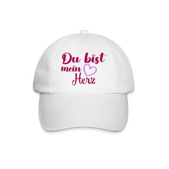 du bist mein herz - Baseballkappe - Weiß/Weiß - Vorne