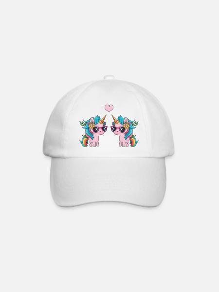 unicorn love - Baseballkappe - Weiß/Weiß
