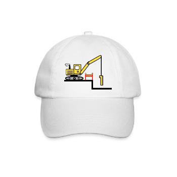 Bagger - Baseballkappe - Weiß/Weiß - Vorne