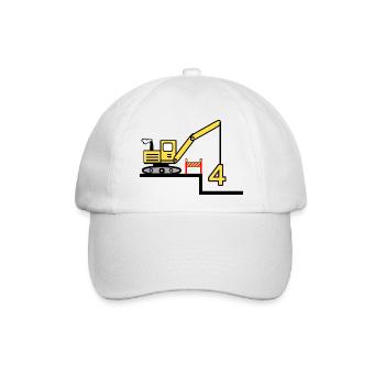Bagger - Baseballkappe - Weiß/Weiß - Vorne