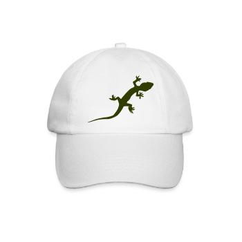 Gecko Echse - Baseballkappe - Weiß/Weiß - Vorne