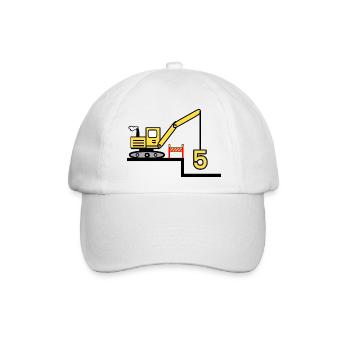 Bagger - Baseballkappe - Weiß/Weiß - Vorne