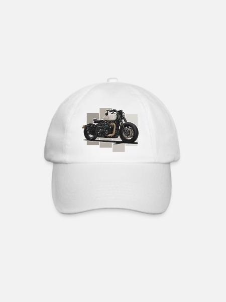 Bobber // Custom // Motorrad - Baseballkappe - Weiß/Weiß