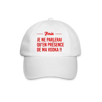 Feria Alkohol Wodka - Baseballkappe - Weiß/Weiß - Vorne