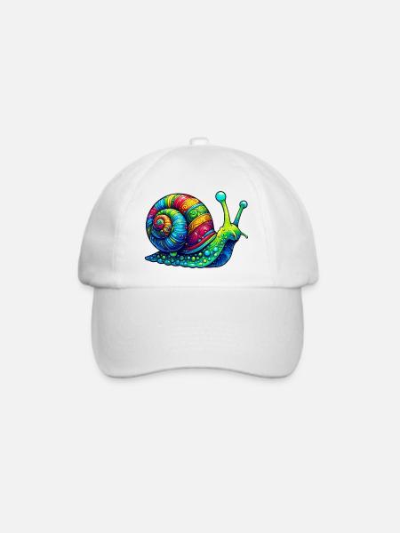 Schnecke - Baseballkappe - Weiß/Weiß