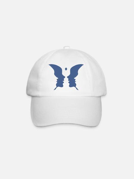 Küssende Gesichter oder ein Schmetterling - Baseballkappe - Weiß/Weiß
