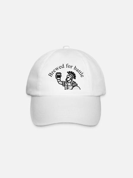 Gebrüht für die Schlacht - Gladiator Kaffee Design - Baseballkappe - Weiß/Weiß