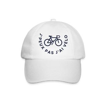 ICH KANN KEIN FAHRRAD HABEN - HUMOR - PINK - Baseballkappe - Weiß/Weiß - Vorne