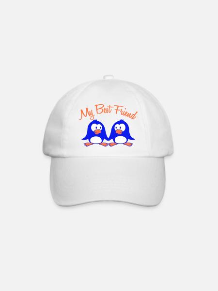 My Best Friend Pinguin Text Paar Zwei Freunde Team - Baseballkappe - Weiß/Weiß