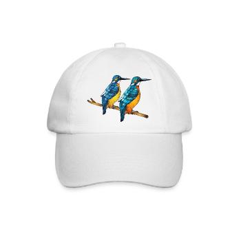 Bunte Vögel - Baseballkappe - Weiß/Weiß - Vorne