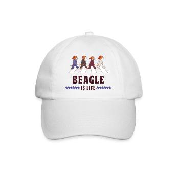 Beagle ist Leben Design - Baseballkappe - Weiß/Weiß - Vorne
