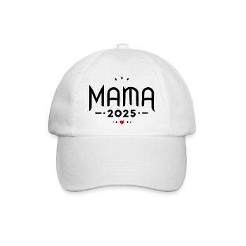 Mama 2025 - Baseballkappe - Weiß/Weiß - Vorne