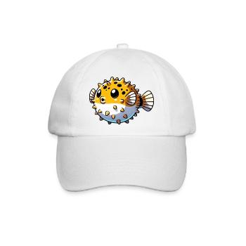 Kugelfisch - Baseballkappe - Weiß/Weiß - Vorne